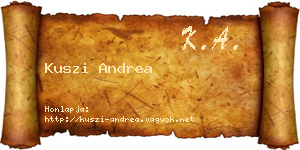 Kuszi Andrea névjegykártya