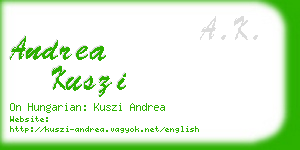 andrea kuszi business card